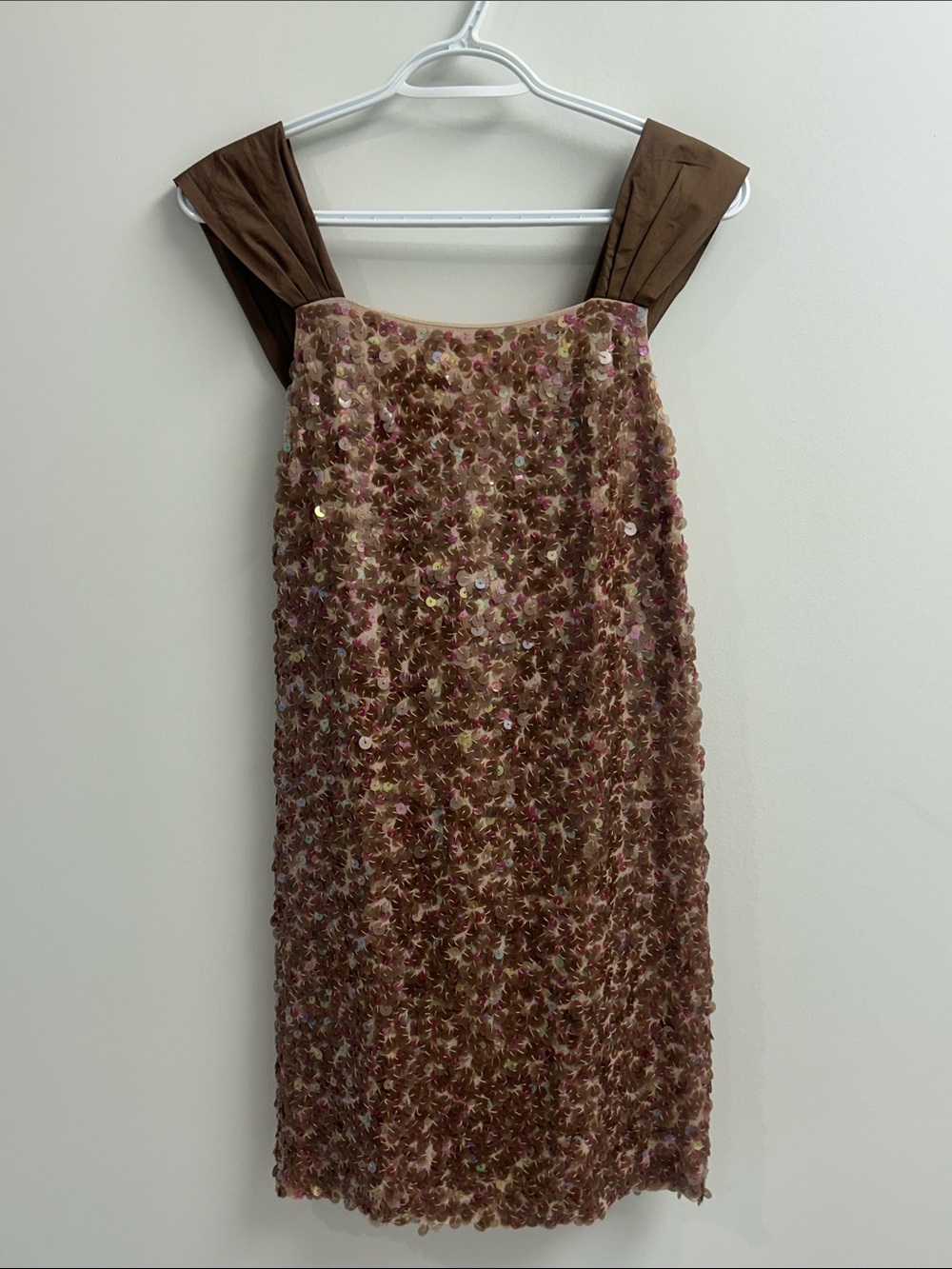 BCBGMaxAzria Satin Slip Dress in Blush Taupe